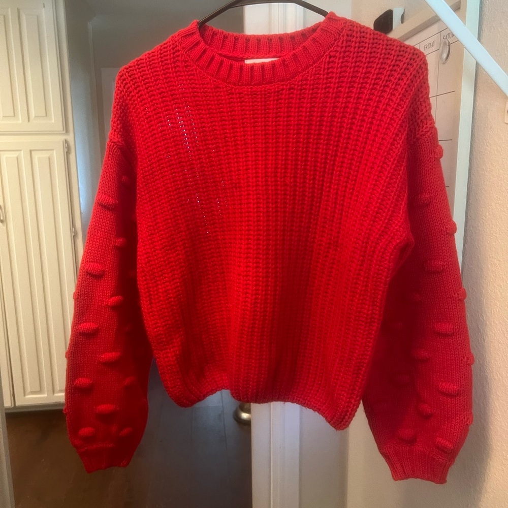 Cozy Red Knit Sweater